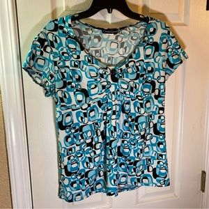 Christin Gerard Women L LARGE Top Blouse Shirt Geometric Abstract Fancy Cocktail